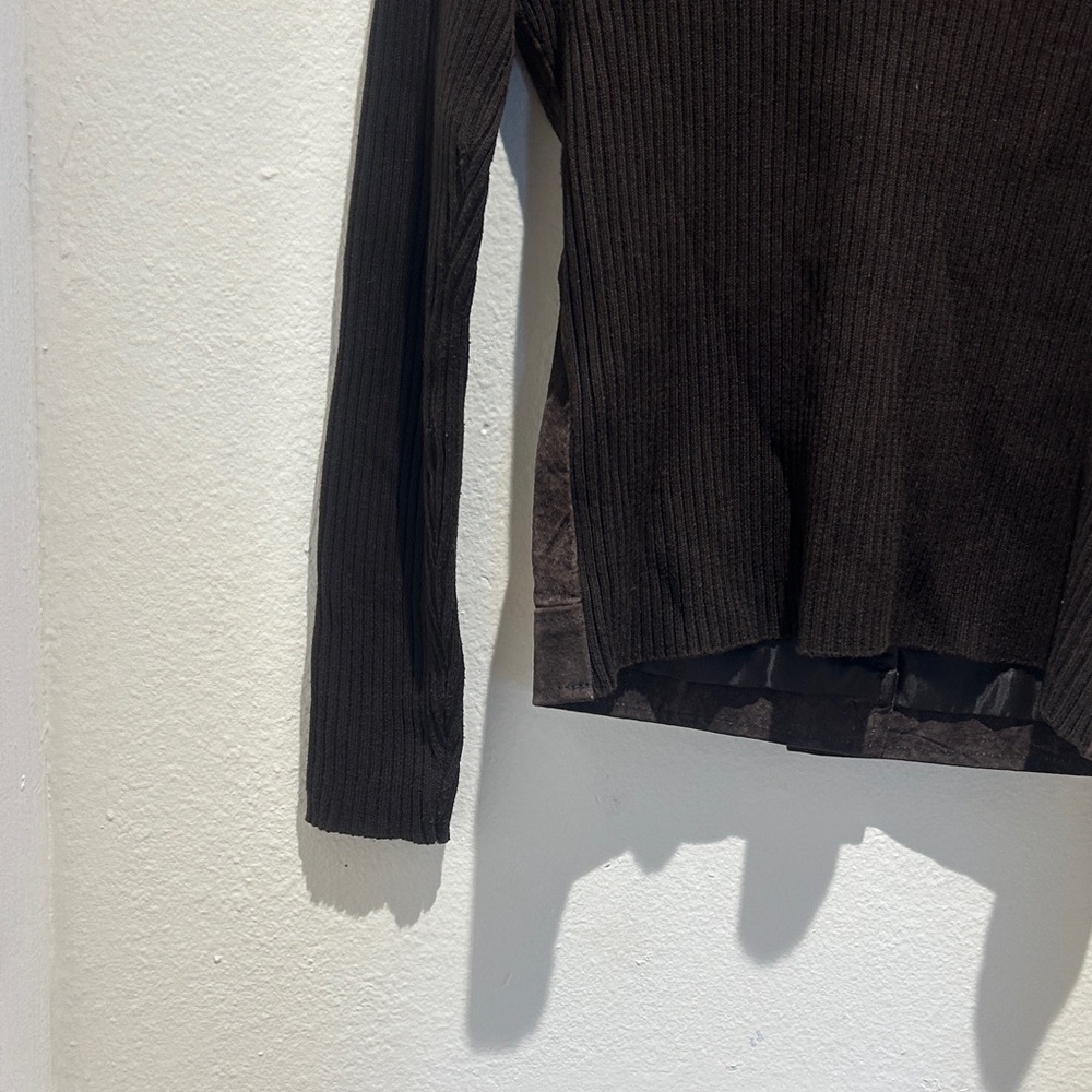 Elegant Dark Brown Suede Bomber Jacket - Picture 6 of 6